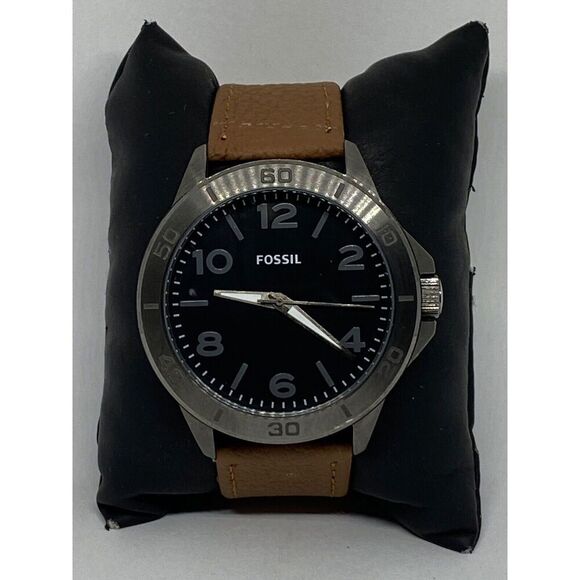 Fossil Modern Century BQ2333 Men's Leather Analog Black Dial Quartz Watch WO217 - Picture 1 of 12